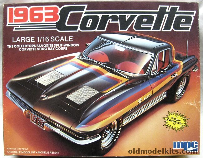 MPC 1/16 1963 Chevrolet Corvette Stingray Split Window Coupe, 1-3076 plastic model kit